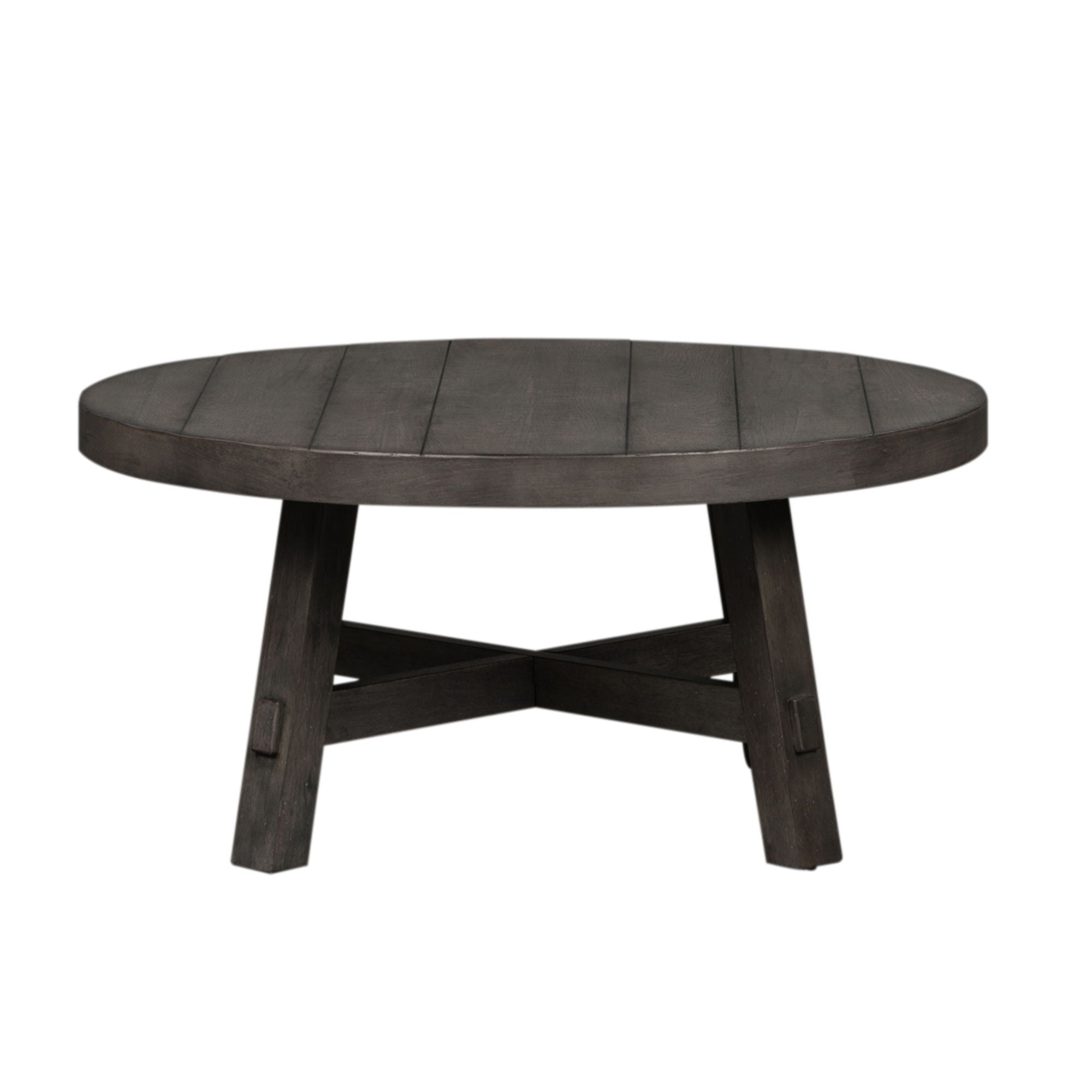 Liberty Furniture Modern Farmhouse – Splay Leg Round Cocktail Table – Gray