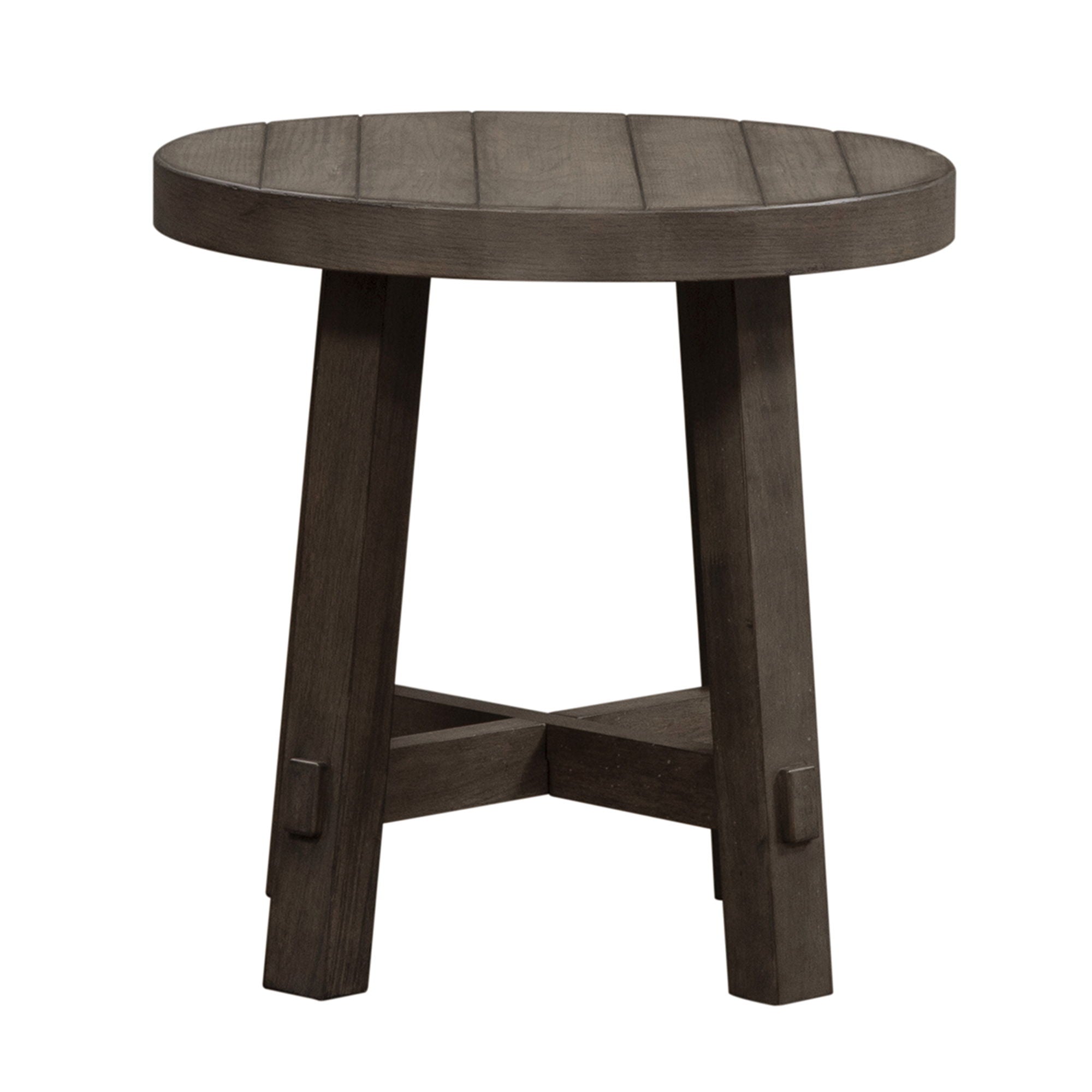 Liberty Furniture Modern Farmhouse – Splay Leg Round End Table – Gray