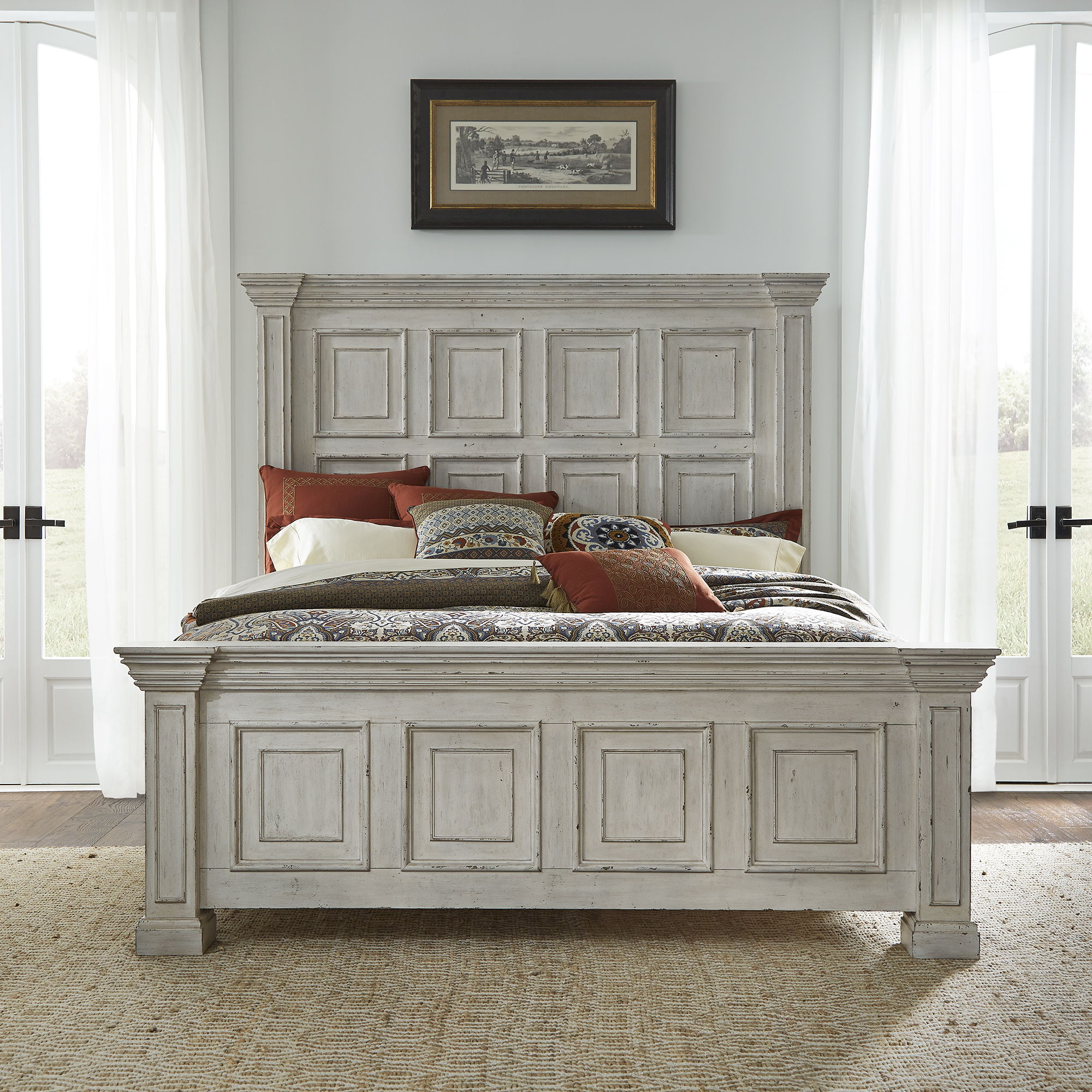 Liberty Furniture Big Valley – Queen Panel Bed – Whitestone