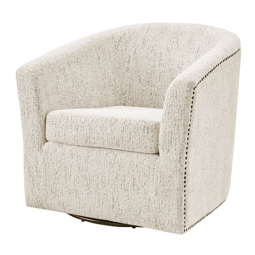 NPD Ernest Fabric Swivel Accent Arm Chair, Concord Cream 1900215-646