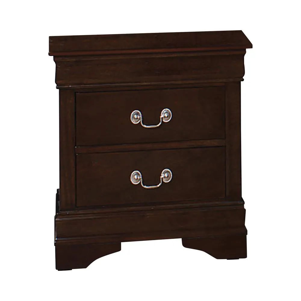 Louis Philippe 2 Drawer Nightstand Cappuccino