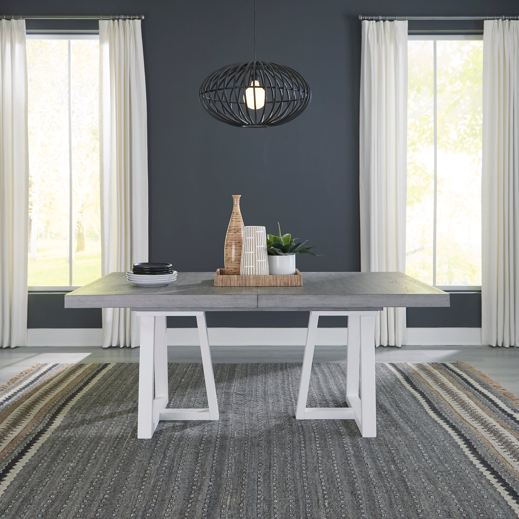 Modern Farmhouse Double-Pedestal Dining Table