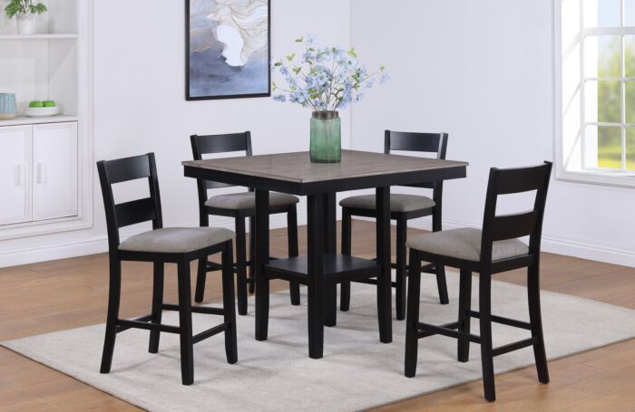 Lester Light Grey Pub – Counter Height Dining Set