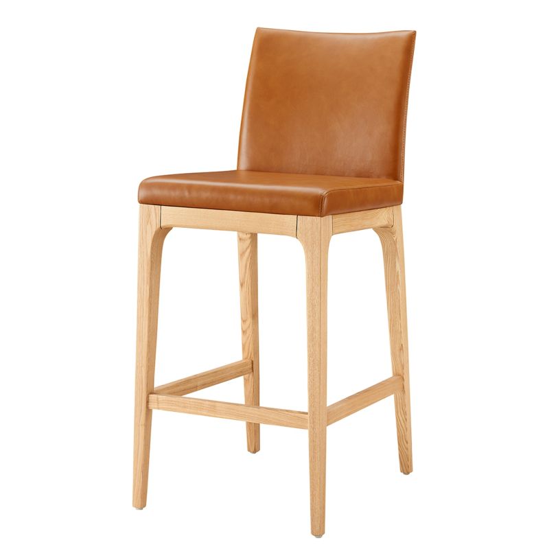 NPD Devon KD PU Counter Stool, Moza Caramel (Set of 2) 4400082-647