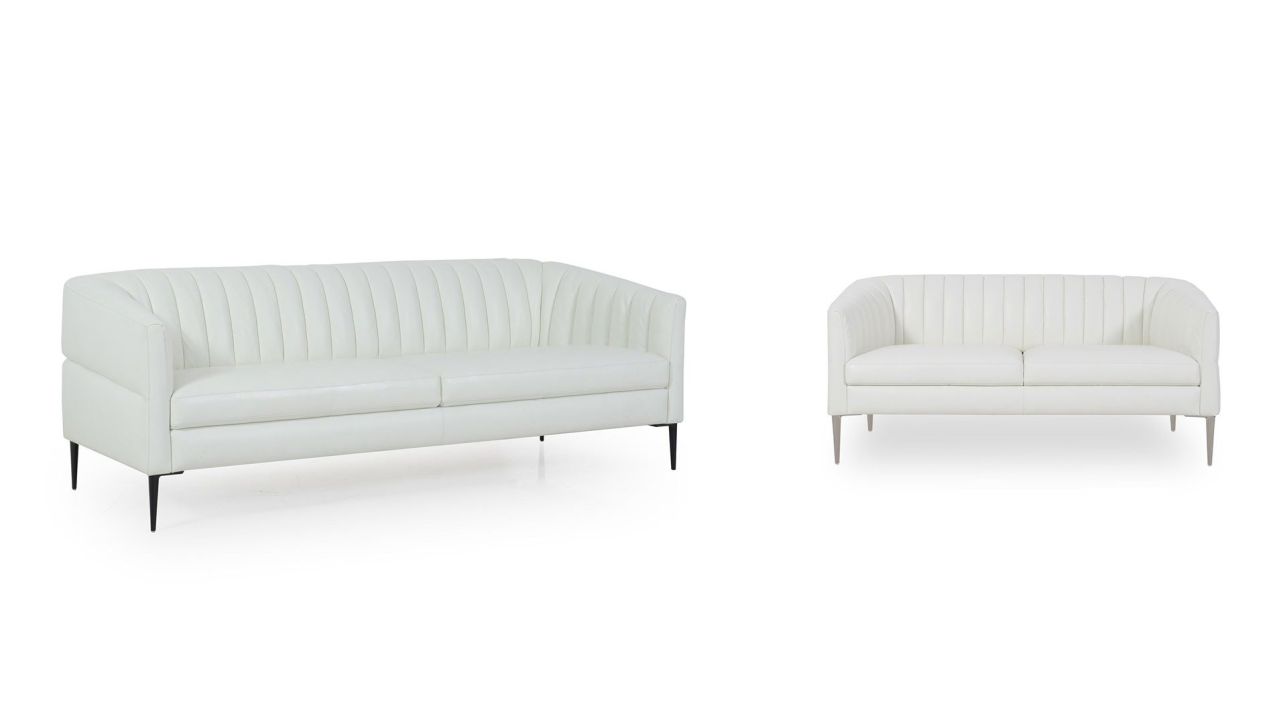 Moroni Pearl 2-Piece Living Room Set in White