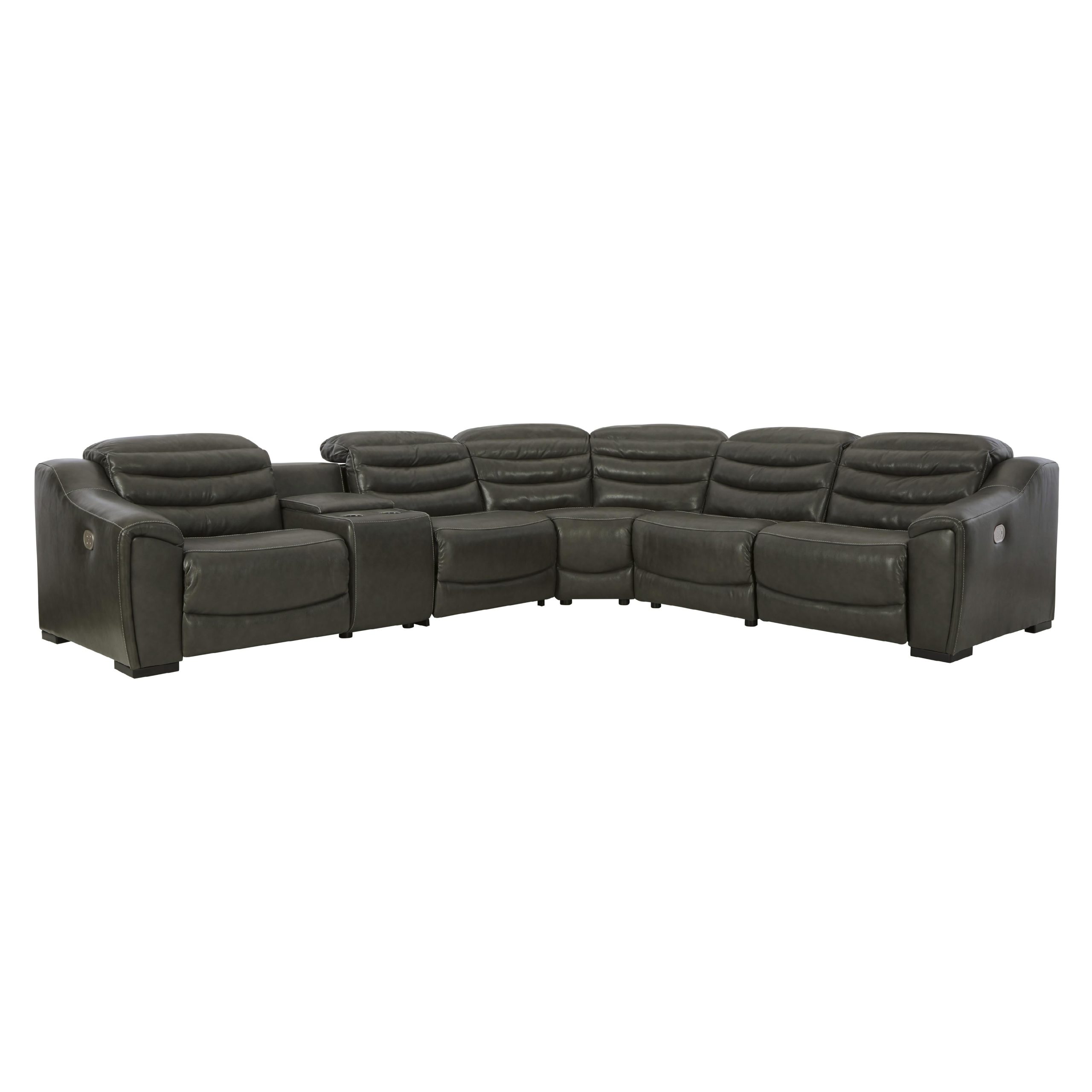 Signature Design by Ashley Center Line Power Reclining Leather Look 6 pc Sectional U6340458/U6340457/U6340431/U6340477/U6340446/U6340462