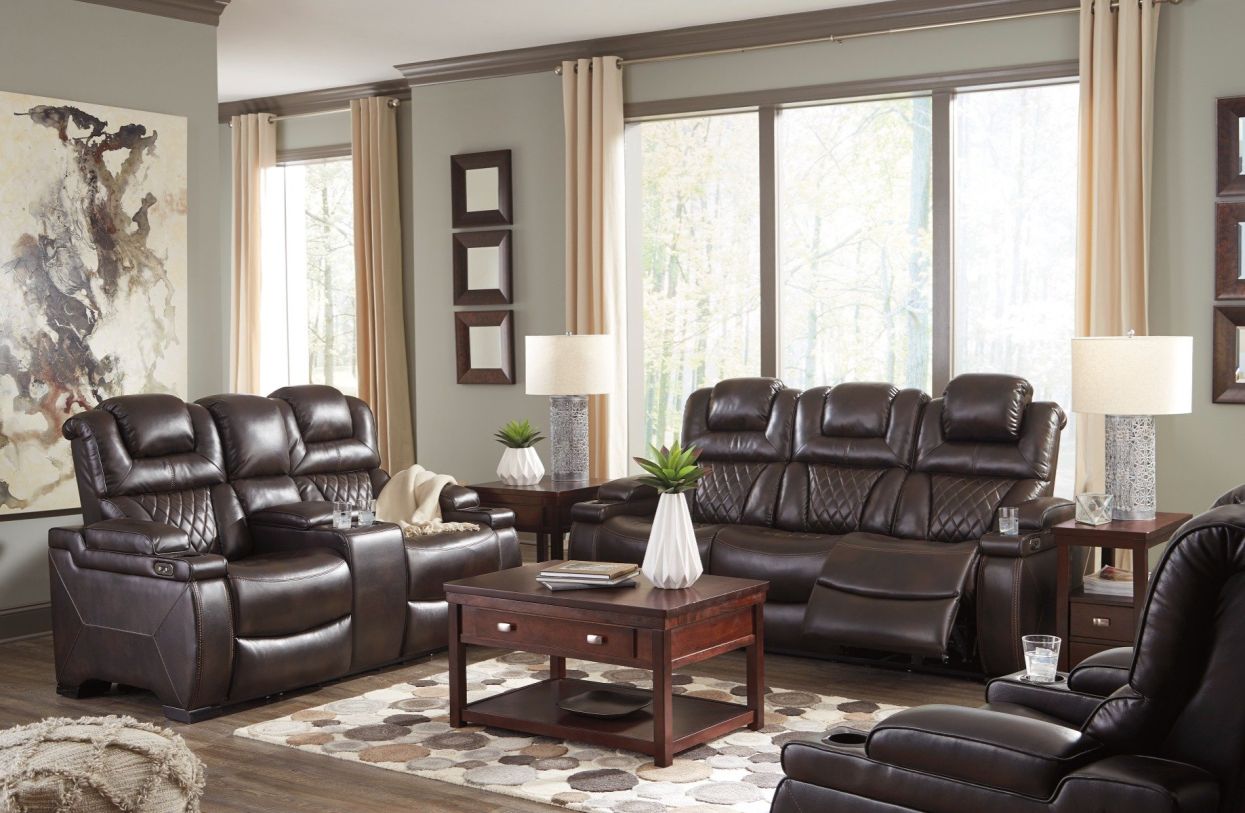 Warnerton 2-Piece Power Reclining Living Room Set in Chocolate