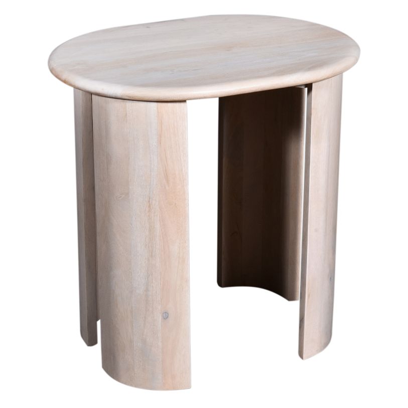 Primo International Bennett Wood Oval Side Table in White 68257