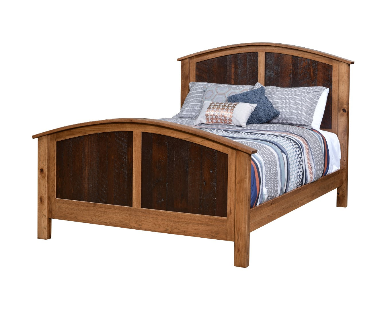 Amish Manhattan Curved Bed Frame with Storage Upgrades