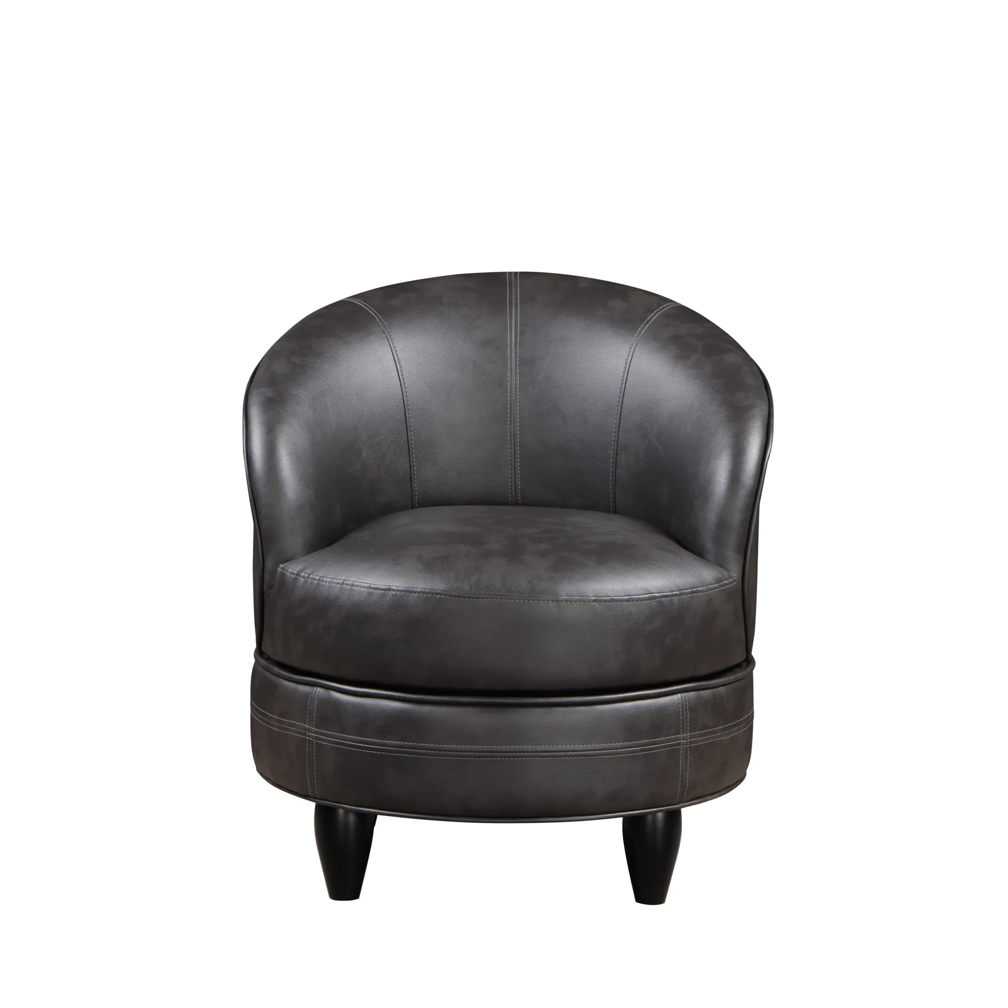 Sophia Swivel Accent Chair, Gray Leatherette