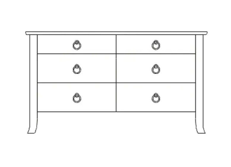 Daniel’s Amish Carolina 6 Drawers Double Dresser 35-5516