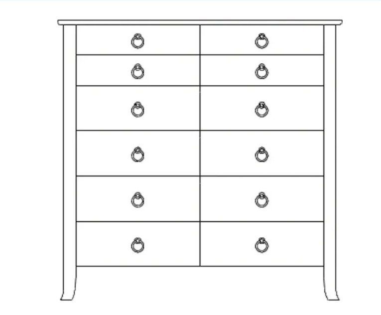 Daniel’s Amish Carolina 12 Drawers Double Dresser 35-5522