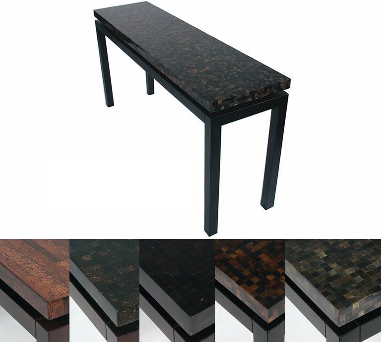 Indo Puri Nusa Penshell Console Table in Dark Espresso