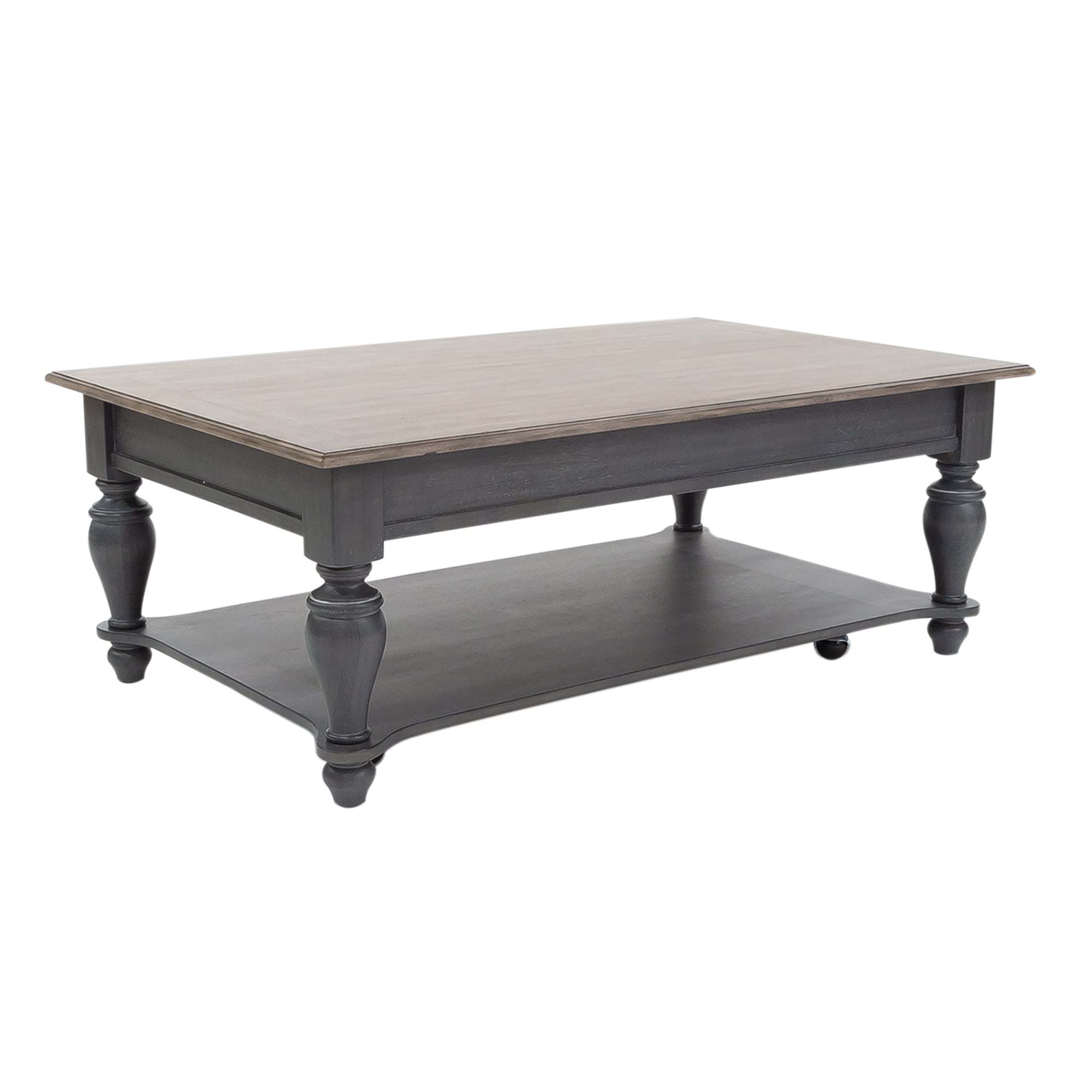 Farmhouse Rectangular Cocktail Table with Open Storage