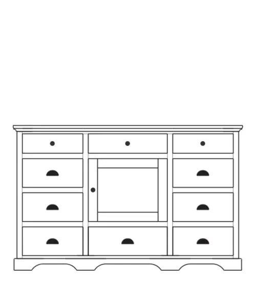 Daniel’s Amish Elegance 10 Drawer/1 Door Triple Dresser 35-3510