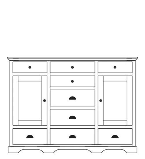 Daniel’s Amish Elegance 9 Drawer/2 Door Triple Dresser 35-3549