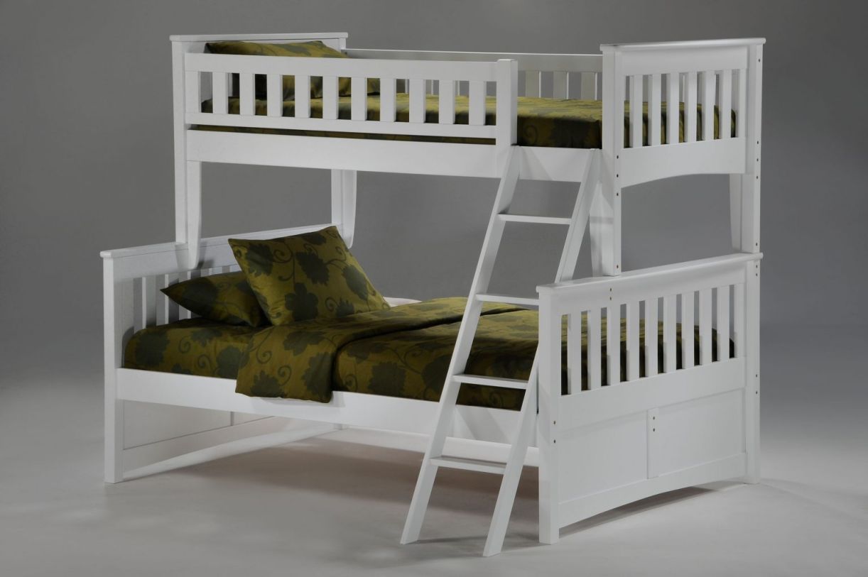 Night & Day Ginger Twin/Full Bunk Bed in White GIN-T/F-WH