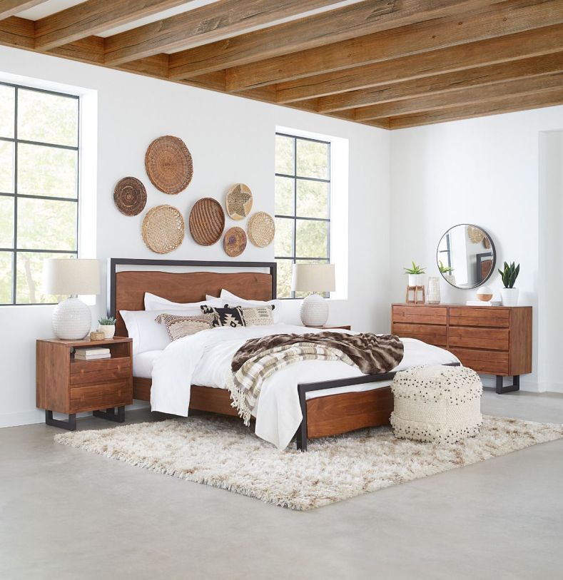 HTD Aspen 2pcs Bedroom Set in Walnut