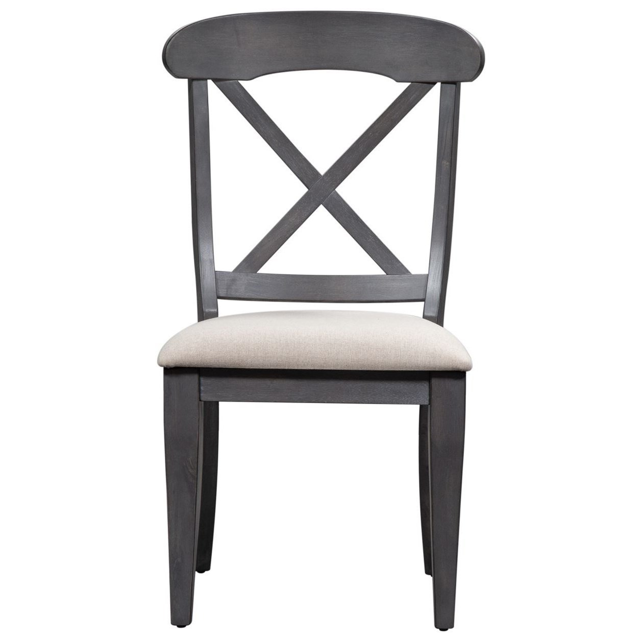 Farmhouse Upholstered Dining Chair with Open X Back