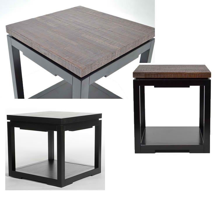 Indo Puri Nam Penshell Square Side Table in Espresso