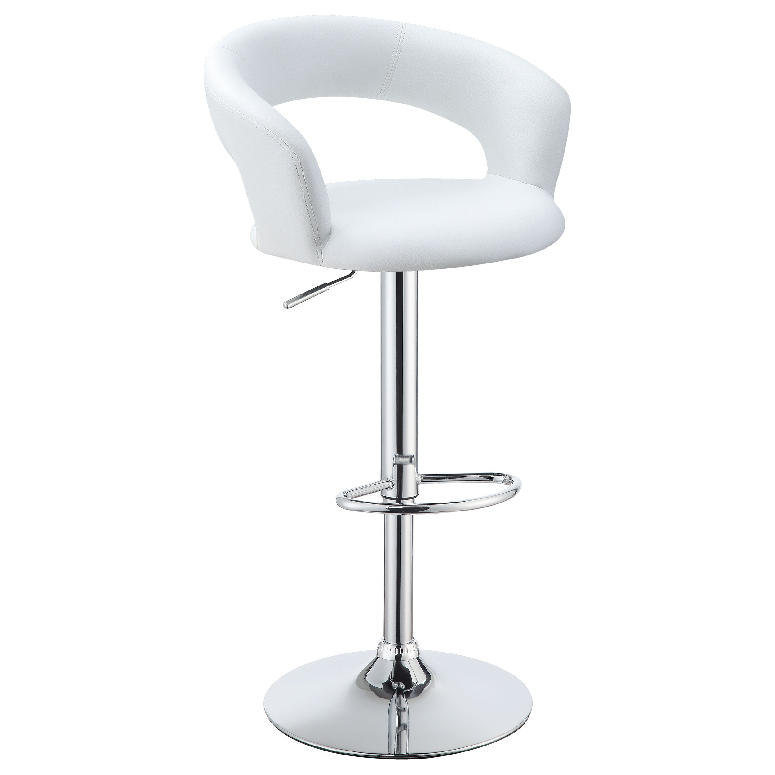 Barraza 29″ Adjustable Height Bar Stool White and Chrome