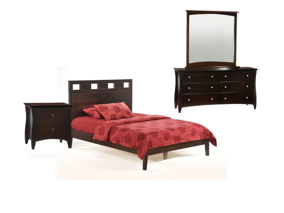 Night & Day Tamarind 4pc Platform Bedroom Set in Chocolate