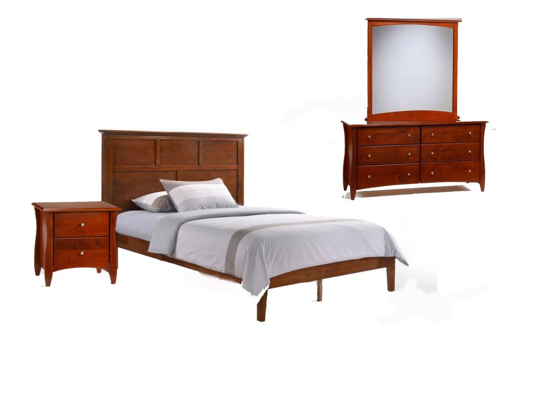 Night & Day Tarragon 4pc Platform Bedroom Set in Cherry