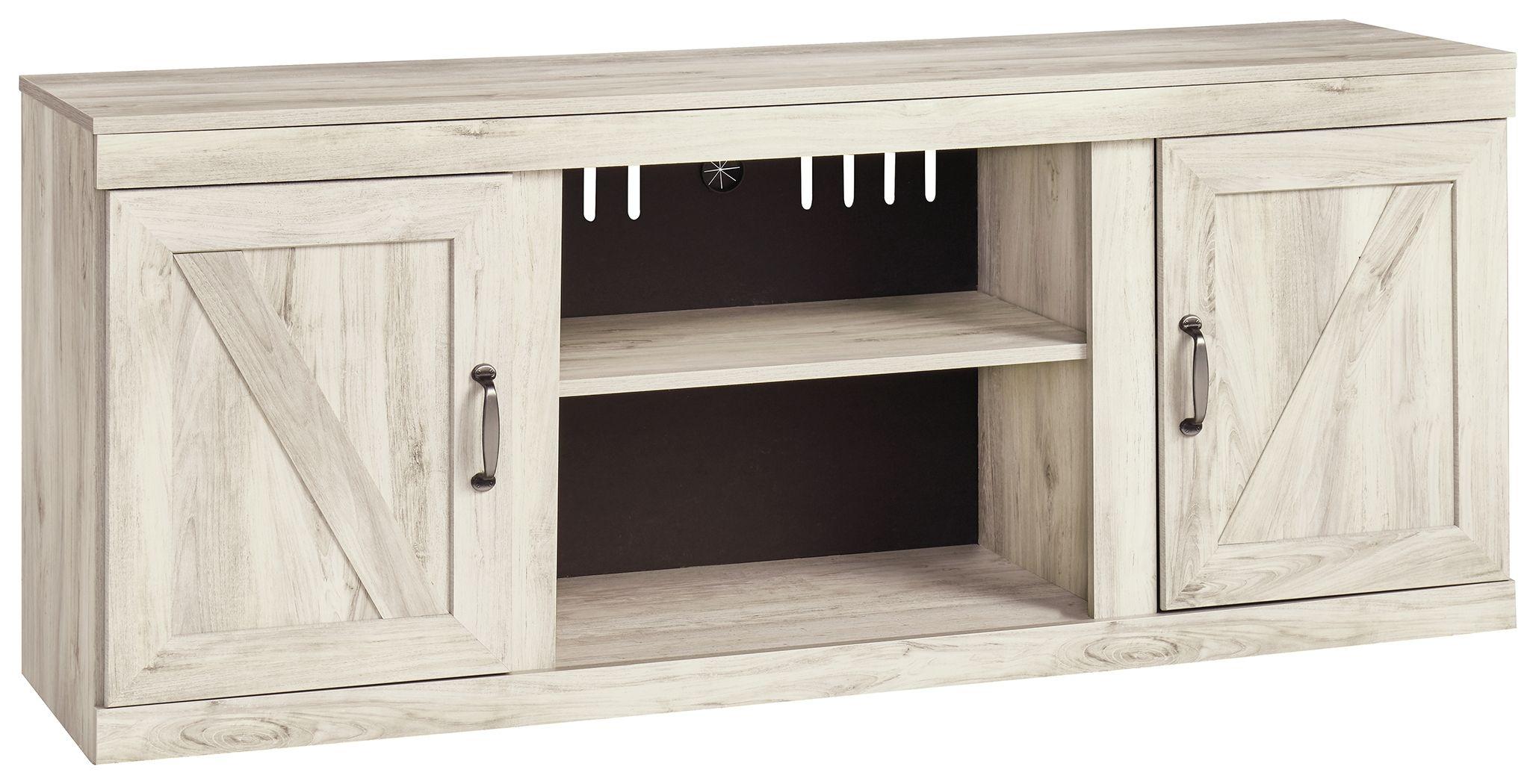 Ashley Bellaby LG TV Stand w/Fireplace Option – Whitewash