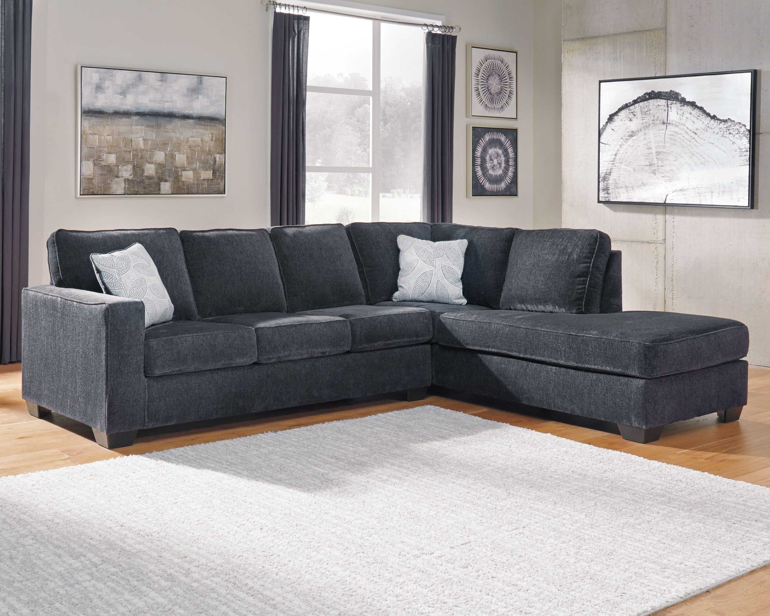 Ashley Altari – Slate – Right Arm Facing Corner Chaise With Sleeper 2 Pc Sectional