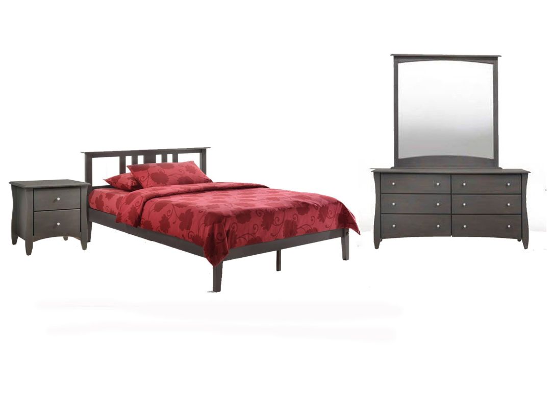 Night & Day Thyme 4pc Platform Bedroom Set in Stonewash