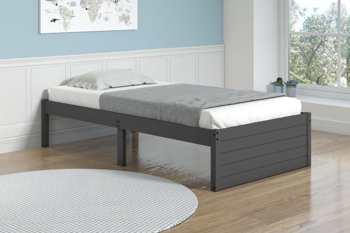 Dark Grey Twin Platform Bed