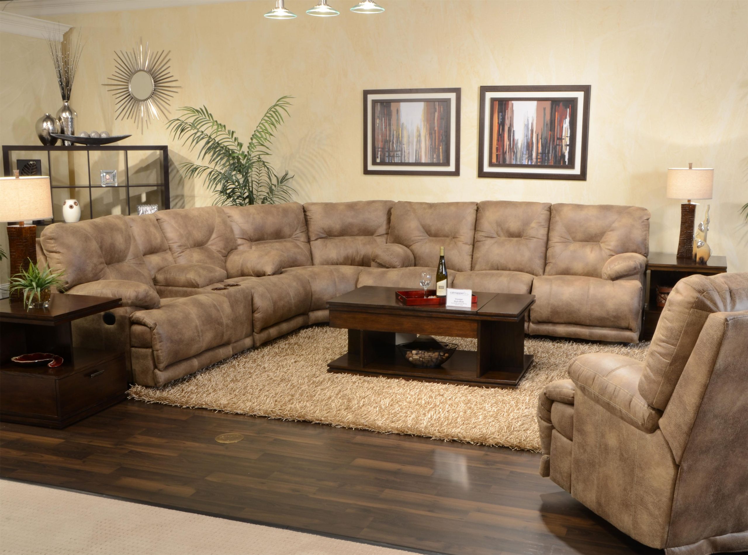 Power 6 Seat Lay Flat Reclining Sectional Seating