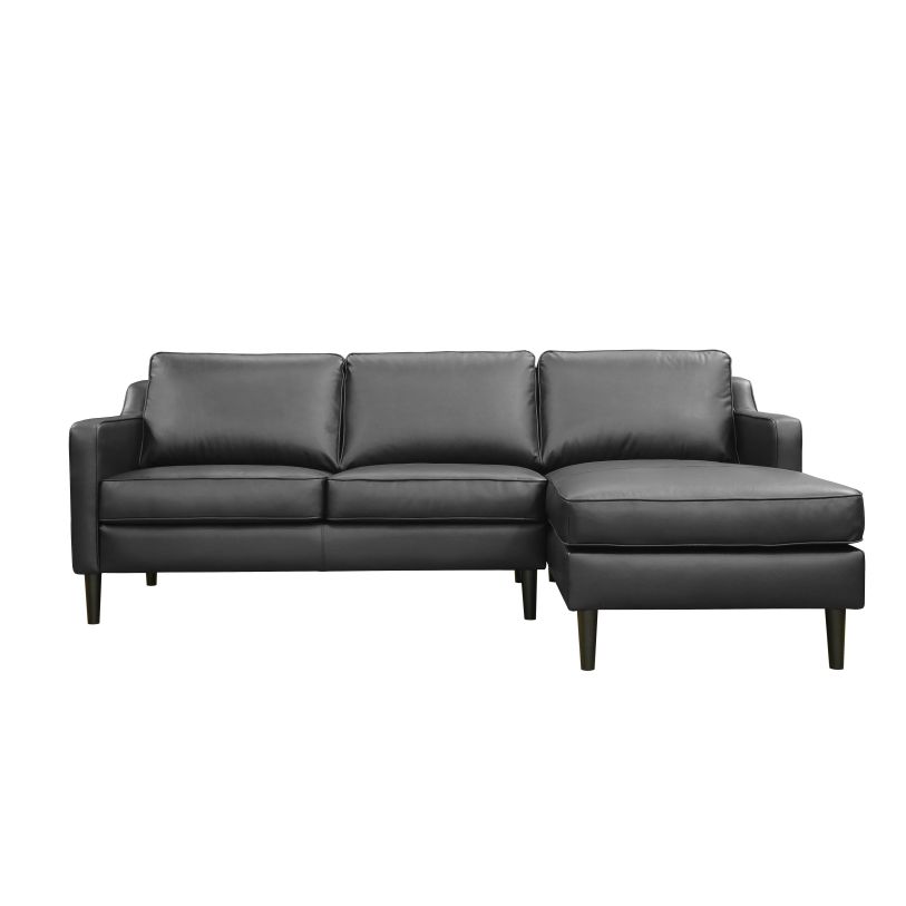 Primo International Birchcliffe Leather Right Facing Sectional, Charcoal in Charcoal 55569